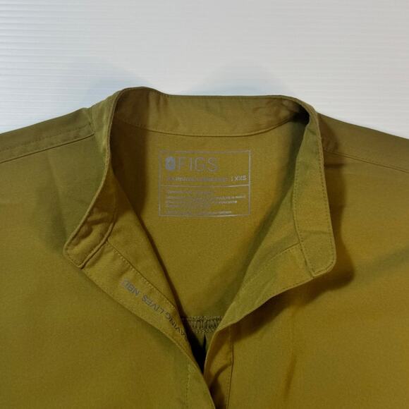 FIGS Rafaela Oversized Scrub Top Martini Olive Green Women’s XXS Rare Retired - Picture 11 of 11